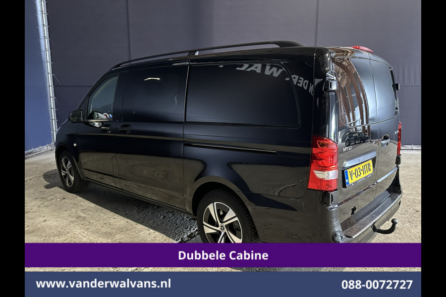 Mercedes-Benz Vito 116 CDI 164pk 9G-Tronic Automaat L2H1 Dubbele Cabine Fabrieksgarantie Euro6 Airco | 5-Zits | 2x zijdeur | 360 graden Camera Navigatie, LED, LM Velgen, 2500kg Trekhaak, Adaptieve Cruisecontrol, Parkeersensoren, Isofix, MBUX