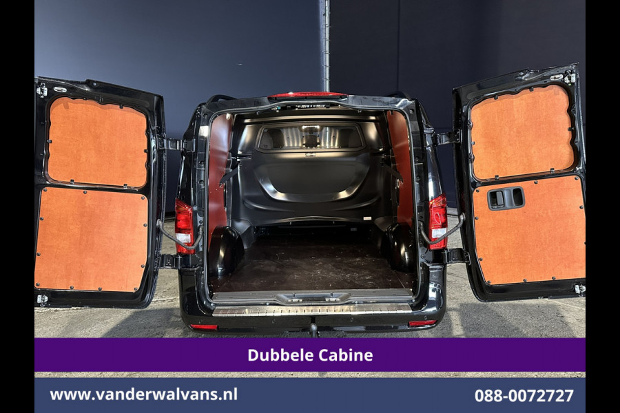 Mercedes-Benz Vito 116 CDI 164pk 9G-Tronic Automaat L2H1 Dubbele Cabine Fabrieksgarantie Euro6 Airco | 5-Zits | 2x zijdeur | 360 graden Camera Navigatie, LED, LM Velgen, 2500kg Trekhaak, Adaptieve Cruisecontrol, Parkeersensoren, Isofix, MBUX