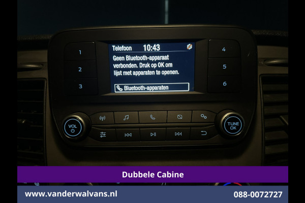 Ford Transit Custom 2.0 TDCI 131pk L2H1 Dubbele Cabine Euro6 Airco | 6-Zits | LED | Cruisecontrol | Parkeersensoren Achterklep, 2800kg trekvermogen