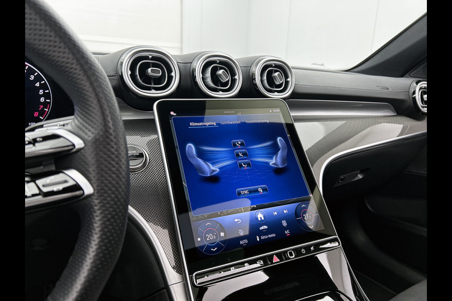 Mercedes-Benz C-Klasse 300 e Business Solution AMG AMG Line | Panorama Schuif-Kanteldak | Distronic | Lederen bekleding | Alarm | Parkeerpakket met 360°-camera | 20 Inch AMG Velgen. Inclusief 24 maanden Mercedes-Benz Certified garantie voor Europa.