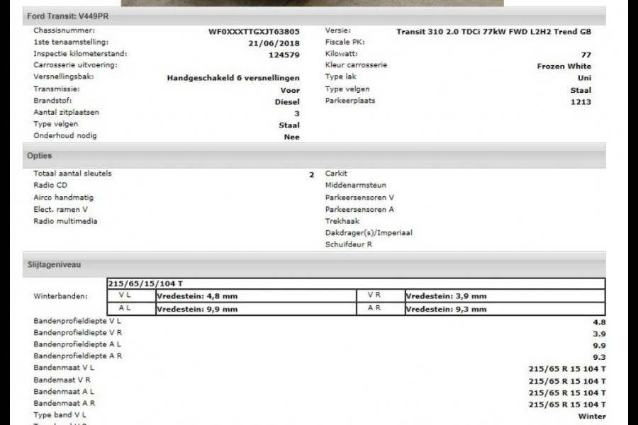 Ford Transit 2.0 TDCI L2H2 3Pers. / Pdc.V+A / Airco / Radio multimedia / Imperial / Apk 06-2025