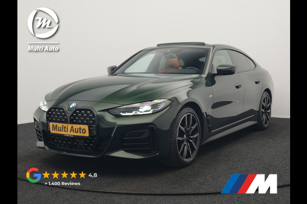 BMW 4 Serie Coupé 430i M Sport 245pk Dealer O.H Sanremo Green | Panodak | Lederen Competition Stoelen Memory & Verwarmd | Adaptive Onderstel | 360 Camera | Harman & Kardon | 19" L.M | Carbon | Apple Carplay | Navigatie | Blis | Virtual | DAB |
