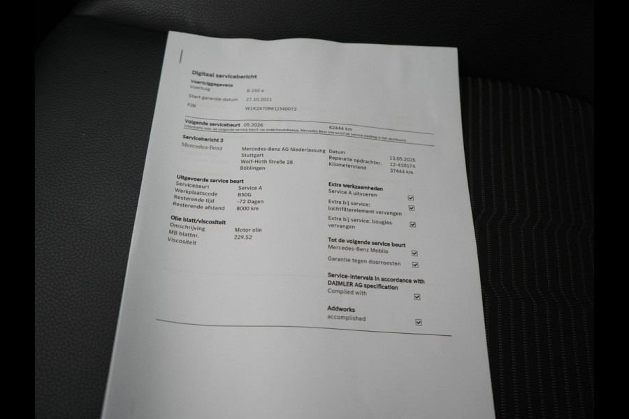 Mercedes-Benz B-Klasse 250 e Progressive PHEV 218pk Dealer O.H. | Panodak | Camera | Sportstoelen Verwarmd | Widescreen Navi | Blis | Apple Carplay | Navigatie | DAB | Plug In Hybrid