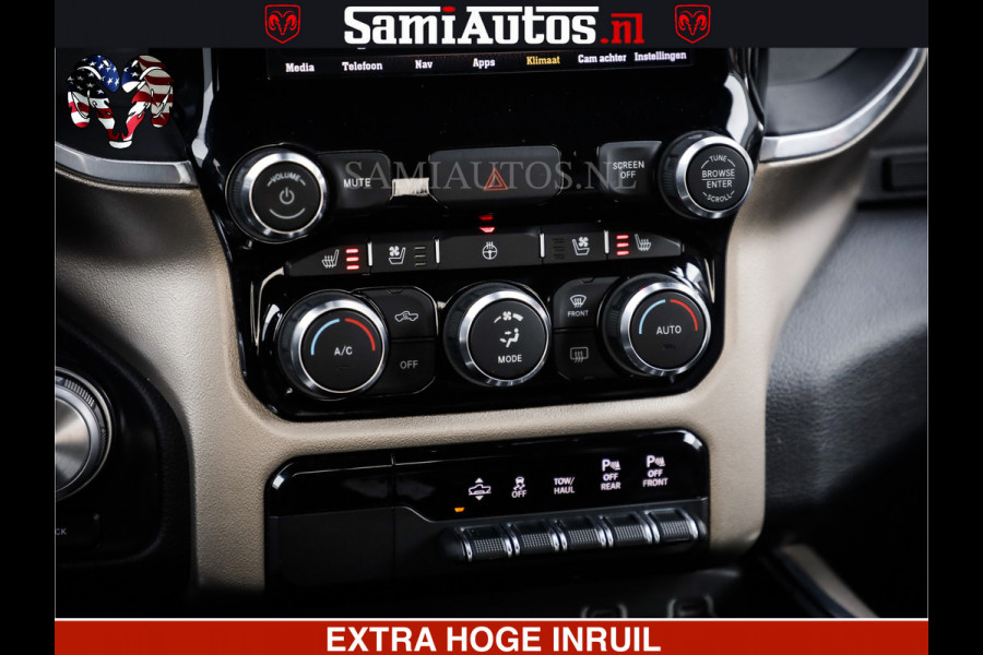 Dodge Ram 1500 HULK | 5.7 V8 | STRIPING | LUCHT VERING | LARAMIE SPORT BLACK ON BLACK | MEGA DIK | CREW CAB DUBBELE CABINE | 5 PERSOONS | DC | DIKKE WILEN | WIDE BODY |