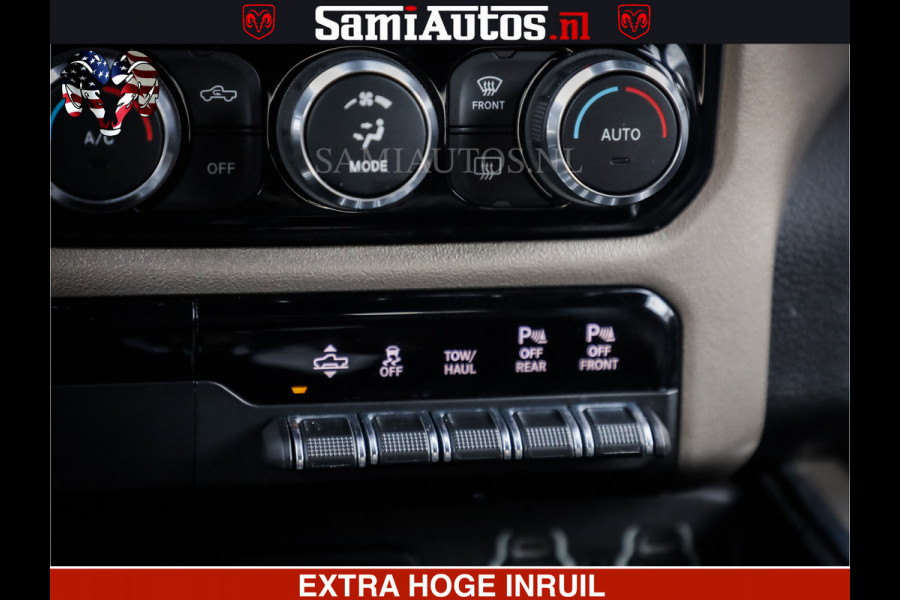 Dodge Ram 1500 HULK | 5.7 V8 | STRIPING | LUCHT VERING | LARAMIE SPORT BLACK ON BLACK | MEGA DIK | CREW CAB DUBBELE CABINE | 5 PERSOONS | DC | DIKKE WILEN | WIDE BODY |