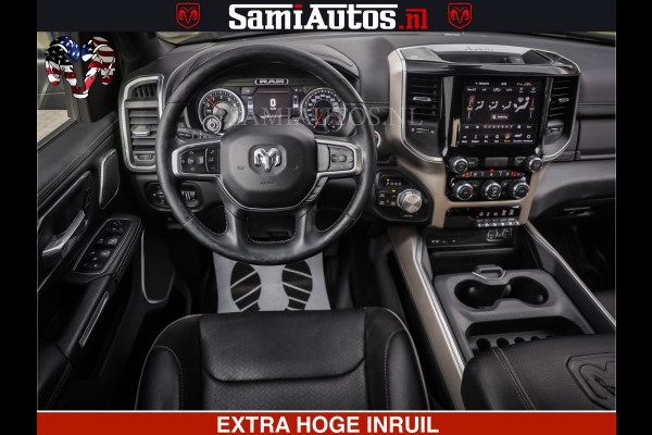 Dodge Ram 1500 HULK | 5.7 V8 | STRIPING | LUCHT VERING | LARAMIE SPORT BLACK ON BLACK | MEGA DIK | CREW CAB DUBBELE CABINE | 5 PERSOONS | DC | DIKKE WILEN | WIDE BODY |