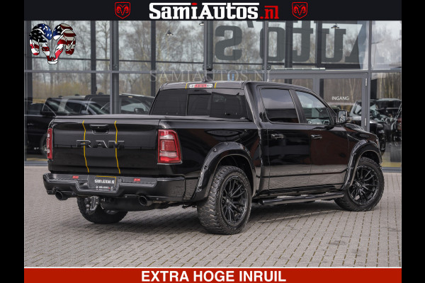 Dodge Ram 1500 HULK | 5.7 V8 | STRIPING | LUCHT VERING | LARAMIE SPORT BLACK ON BLACK | MEGA DIK | CREW CAB DUBBELE CABINE | 5 PERSOONS | DC | DIKKE WILEN | WIDE BODY |