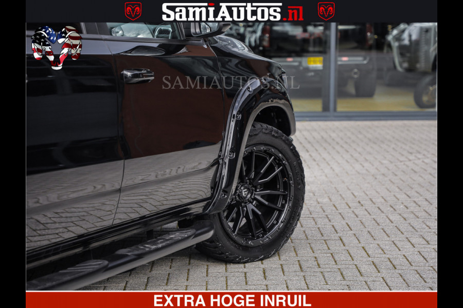 Dodge Ram 1500 HULK | 5.7 V8 | STRIPING | LUCHT VERING | LARAMIE SPORT BLACK ON BLACK | MEGA DIK | CREW CAB DUBBELE CABINE | 5 PERSOONS | DC | DIKKE WILEN | WIDE BODY |