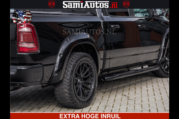 Dodge Ram 1500 HULK | 5.7 V8 | STRIPING | LUCHT VERING | LARAMIE SPORT BLACK ON BLACK | MEGA DIK | CREW CAB DUBBELE CABINE | 5 PERSOONS | DC | DIKKE WILEN | WIDE BODY |