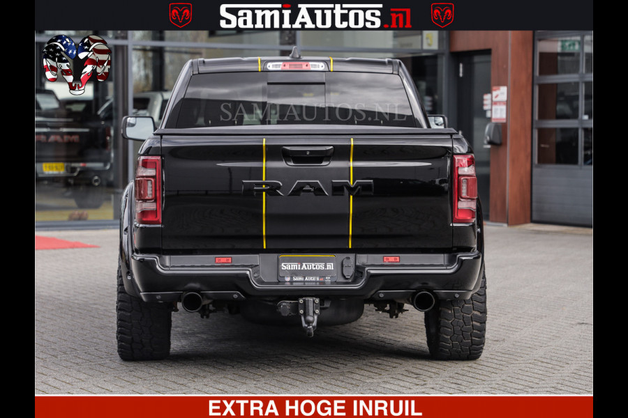 Dodge Ram 1500 HULK | 5.7 V8 | STRIPING | LUCHT VERING | LARAMIE SPORT BLACK ON BLACK | MEGA DIK | CREW CAB DUBBELE CABINE | 5 PERSOONS | DC | DIKKE WILEN | WIDE BODY |