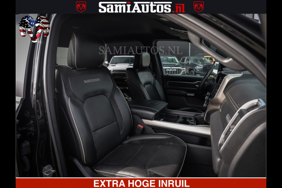 Dodge Ram 1500 HULK | 5.7 V8 | STRIPING | LUCHT VERING | LARAMIE SPORT BLACK ON BLACK | MEGA DIK | CREW CAB DUBBELE CABINE | 5 PERSOONS | DC | DIKKE WILEN | WIDE BODY |