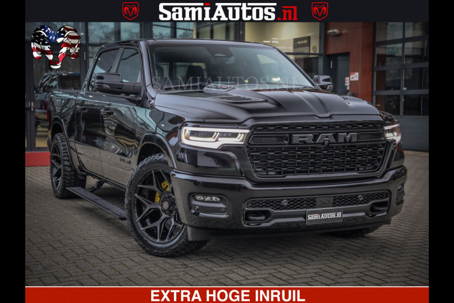 Dodge Ram LIMITED NIGHT H.O 540 PK 706 Nm | XB9 | MASSAGE | BOM VOL | CREW CAB | DUBBELE CABINE | GRIJSKENTEKEN | 5 PERSOONS | DE MEEST LUXUEUZE en BEGEERDE Pick-up