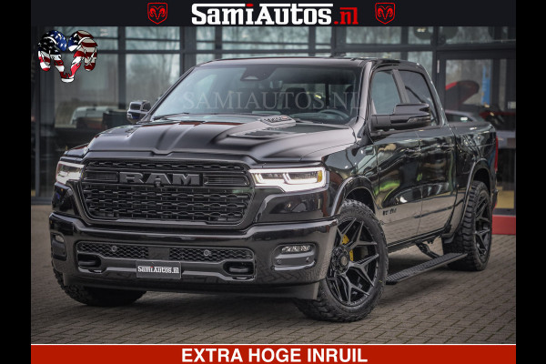 Dodge Ram LIMITED NIGHT H.O 540 PK 706 Nm | XB9 | MASSAGE | BOM VOL | CREW CAB | DUBBELE CABINE | GRIJSKENTEKEN | 5 PERSOONS | DE MEEST LUXUEUZE en BEGEERDE Pick-up