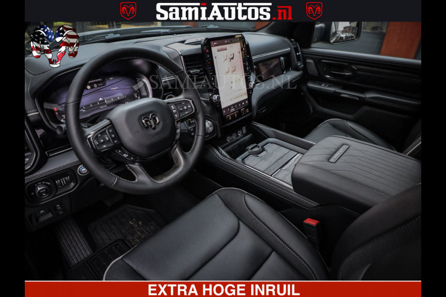 Dodge Ram LIMITED NIGHT H.O 540 PK 706 Nm | XB9 | MASSAGE | BOM VOL | CREW CAB | DUBBELE CABINE | GRIJSKENTEKEN | 5 PERSOONS | DE MEEST LUXUEUZE en BEGEERDE Pick-up