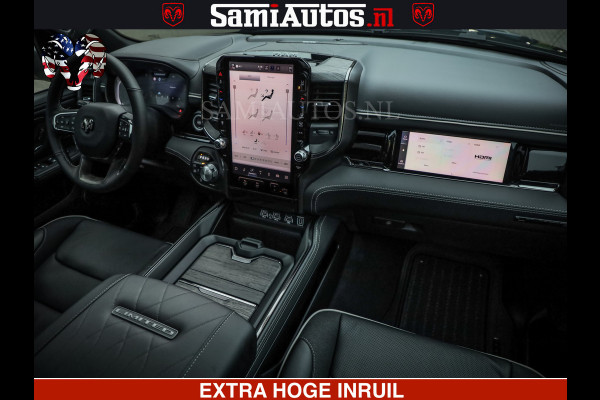 Dodge Ram LIMITED NIGHT H.O 540 PK 706 Nm | XB9 | MASSAGE | BOM VOL | CREW CAB | DUBBELE CABINE | GRIJSKENTEKEN | 5 PERSOONS | DE MEEST LUXUEUZE en BEGEERDE Pick-up