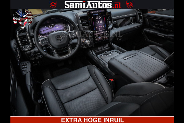 Dodge Ram LIMITED NIGHT H.O 540 PK 706 Nm | XB9 | MASSAGE | BOM VOL | CREW CAB | DUBBELE CABINE | GRIJSKENTEKEN | 5 PERSOONS | DE MEEST LUXUEUZE en BEGEERDE Pick-up