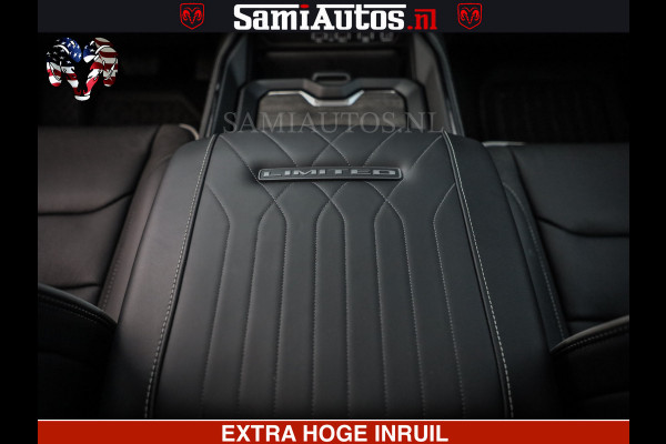 Dodge Ram LIMITED NIGHT H.O 540 PK 706 Nm | XB9 | MASSAGE | BOM VOL | CREW CAB | DUBBELE CABINE | GRIJSKENTEKEN | 5 PERSOONS | DE MEEST LUXUEUZE en BEGEERDE Pick-up