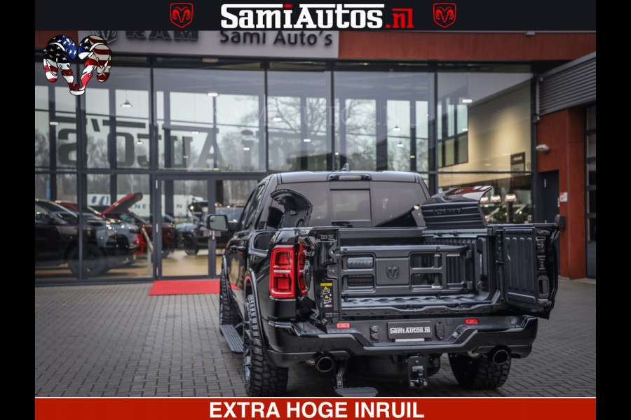 Dodge Ram LIMITED NIGHT H.O 540 PK 706 Nm | XB9 | MASSAGE | BOM VOL | CREW CAB | DUBBELE CABINE | GRIJSKENTEKEN | 5 PERSOONS | DE MEEST LUXUEUZE en BEGEERDE Pick-up