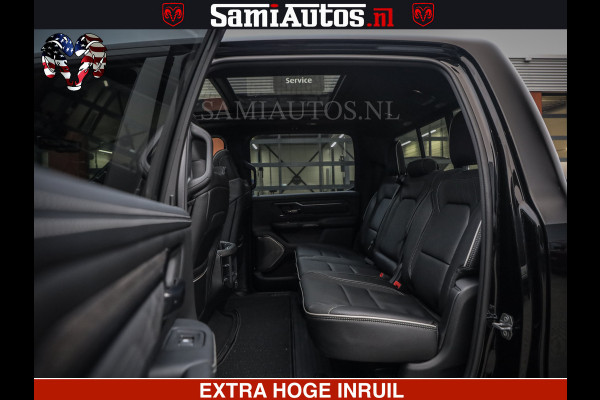 Dodge Ram LIMITED NIGHT H.O 540 PK 706 Nm | XB9 | MASSAGE | BOM VOL | CREW CAB | DUBBELE CABINE | GRIJSKENTEKEN | 5 PERSOONS | DE MEEST LUXUEUZE en BEGEERDE Pick-up