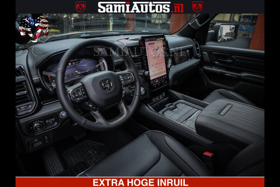 Dodge Ram LIMITED NIGHT H.O 540 PK 706 Nm | XB9 | MASSAGE | BOM VOL | CREW CAB | DUBBELE CABINE | GRIJSKENTEKEN | 5 PERSOONS | DE MEEST LUXUEUZE en BEGEERDE Pick-up