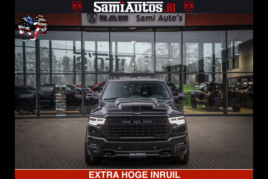 Dodge Ram LIMITED NIGHT H.O 540 PK 706 Nm | XB9 | MASSAGE | BOM VOL | CREW CAB | DUBBELE CABINE | GRIJSKENTEKEN | 5 PERSOONS | DE MEEST LUXUEUZE en BEGEERDE Pick-up