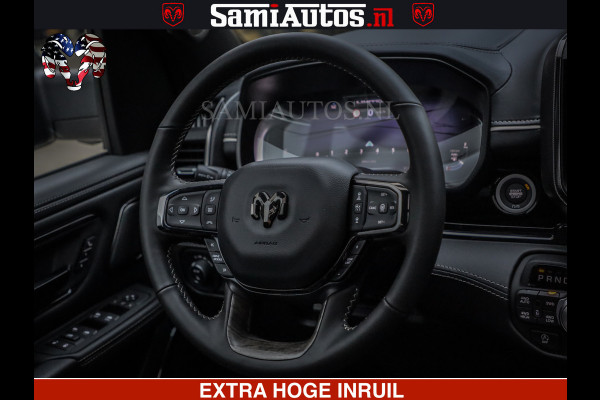 Dodge Ram LIMITED NIGHT H.O 540 PK 706 Nm | XB9 | MASSAGE | BOM VOL | CREW CAB | DUBBELE CABINE | GRIJSKENTEKEN | 5 PERSOONS | DE MEEST LUXUEUZE en BEGEERDE Pick-up