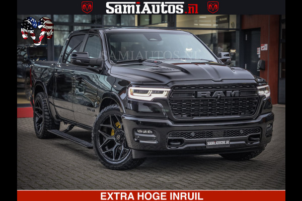 Dodge Ram LIMITED NIGHT H.O 540 PK 706 Nm | XB9 | MASSAGE | BOM VOL | CREW CAB | DUBBELE CABINE | GRIJSKENTEKEN | 5 PERSOONS | DE MEEST LUXUEUZE en BEGEERDE Pick-up