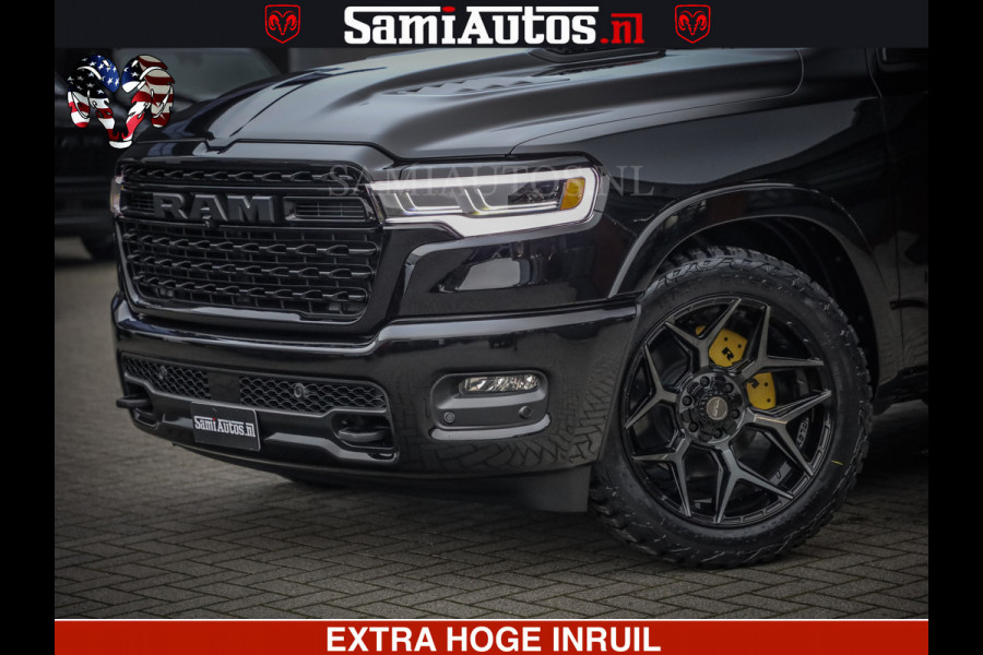 Dodge Ram LIMITED NIGHT H.O 540 PK 706 Nm | XB9 | MASSAGE | BOM VOL | CREW CAB | DUBBELE CABINE | GRIJSKENTEKEN | 5 PERSOONS | DE MEEST LUXUEUZE en BEGEERDE Pick-up