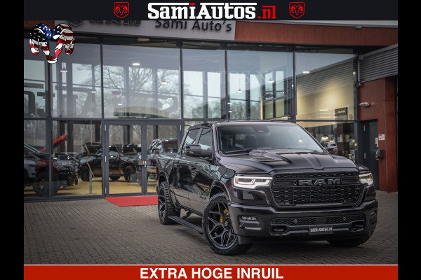 Dodge Ram LIMITED NIGHT H.O 540 PK 706 Nm | XB9 | MASSAGE | BOM VOL | CREW CAB | DUBBELE CABINE | GRIJSKENTEKEN | 5 PERSOONS | DE MEEST LUXUEUZE en BEGEERDE Pick-up
