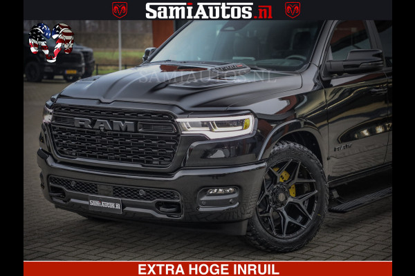 Dodge Ram LIMITED NIGHT H.O 540 PK 706 Nm | XB9 | MASSAGE | BOM VOL | CREW CAB | DUBBELE CABINE | GRIJSKENTEKEN | 5 PERSOONS | DE MEEST LUXUEUZE en BEGEERDE Pick-up
