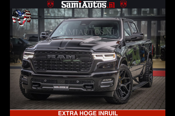 Dodge Ram LIMITED NIGHT H.O 540 PK 706 Nm | XB9 | MASSAGE | BOM VOL | CREW CAB | DUBBELE CABINE | GRIJSKENTEKEN | 5 PERSOONS | DE MEEST LUXUEUZE en BEGEERDE Pick-up