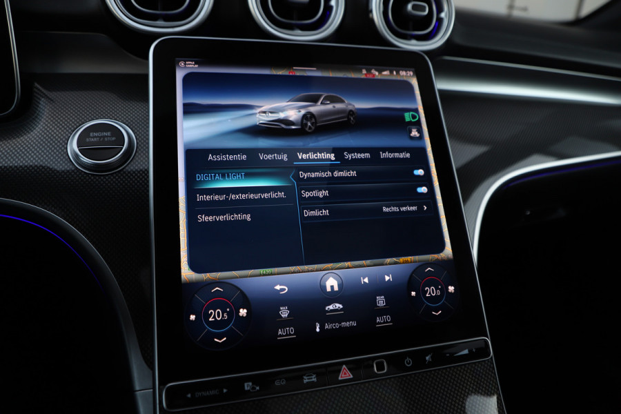 Mercedes-Benz C-Klasse 300e AMG | 313PK | Head-up | Keyless-go | Pano | Sfeerverlichting | Digital-light | Leder | Memory | Stoelverw. | 2022.