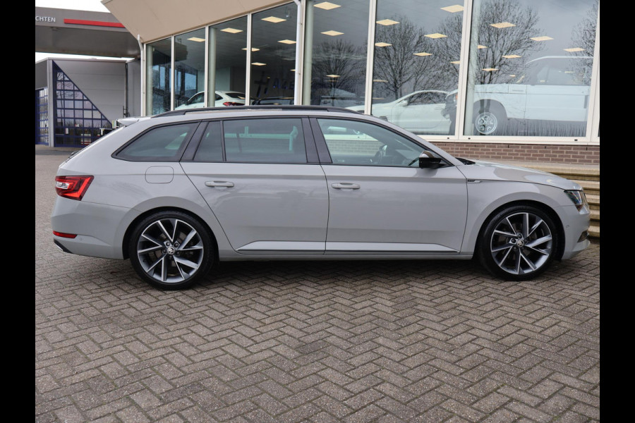 Škoda Superb Combi 1.4 TSI ACT 150 PK SPORTLINE DSG AUT. *STEEL GREY* + WEGKL. TREKHAAK | PANORAMA | 19 INCH | CANTON | ADAPTIVE CRUISE | ALCANTARA