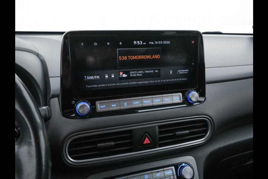 Hyundai Kona EV Fashion 64 kWh (3-Fase) {SOH-100%} (INCL-BTW)  Aut * HEATPUMP | NAVI-FULLMAP | LEATHER-FABRIC | KEYLESS | CAMERA | DAB | ECC | PDC | ADAPTIVE-CRUISE | LANE-ASSIST | HEATED SEATS | PRIVACY-GLASS | HEAD-UP | SHIFT-PADDLES | 17"A