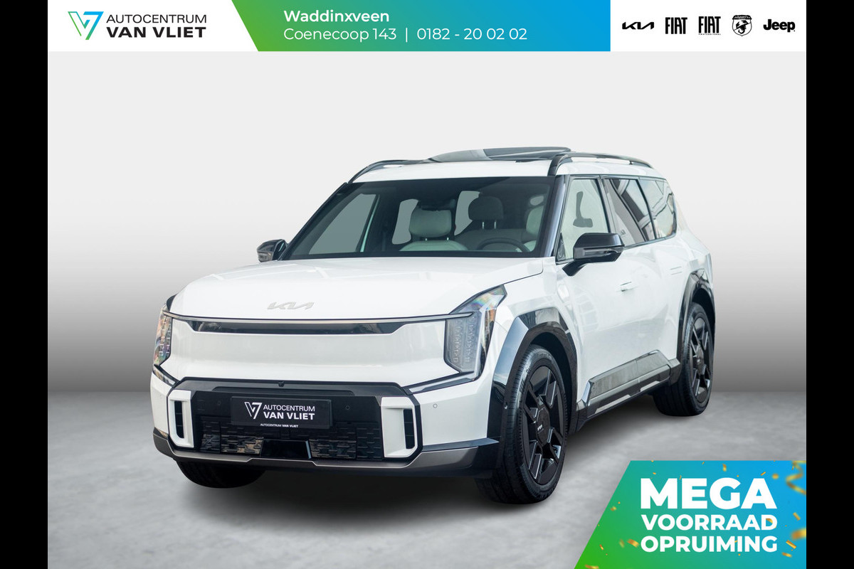 Kia EV9 GT-Line AWD 99.8 kWh | Levering uit voorraad | 7-Pers. | 21" | Head-Up | Stoel-/Stuurverwarming | Premium Audio | Schuif-/kanteldak | Adapt. Cruise | Navi