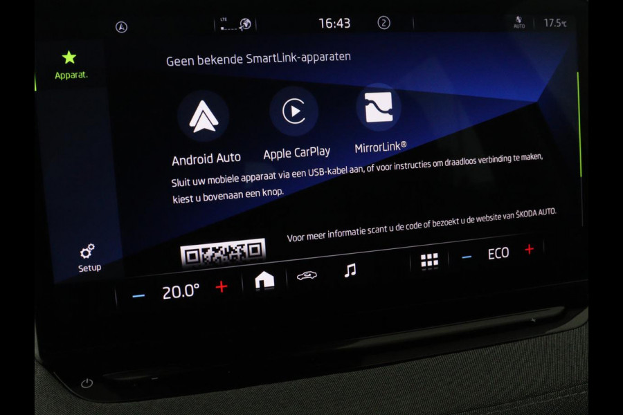 Škoda ENYAQ iV 60 | Trekhaak | Half leder | Carplay | Navigatie | Full LED | 19'' | Cruise control | Sfeerverlichting | Parkeerhulp | Climate control