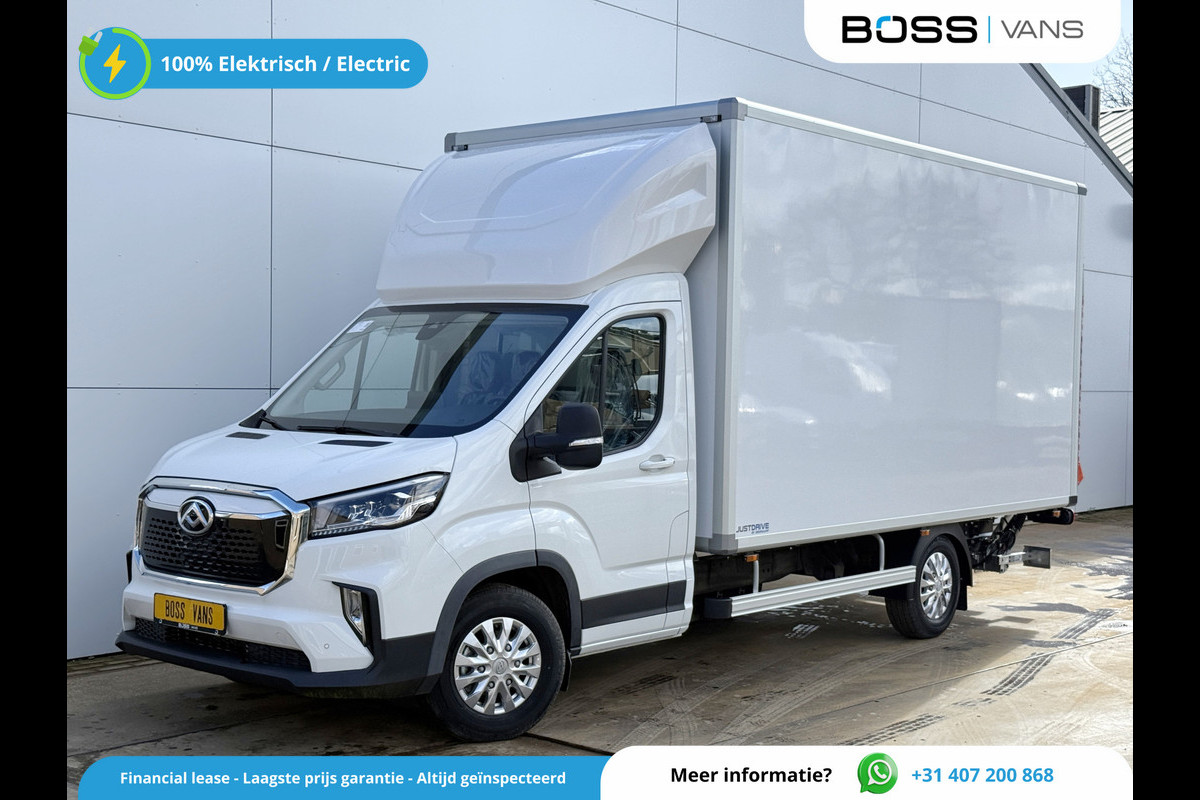 Maxus eDeliver 9 65kWh Elektrisch DHollandia Laadklep 172km WLTP 204PK 80kW Snelladen Carplay Adaptieve Cruise Control LED Airco Koffer Bakwagen Meubelbak