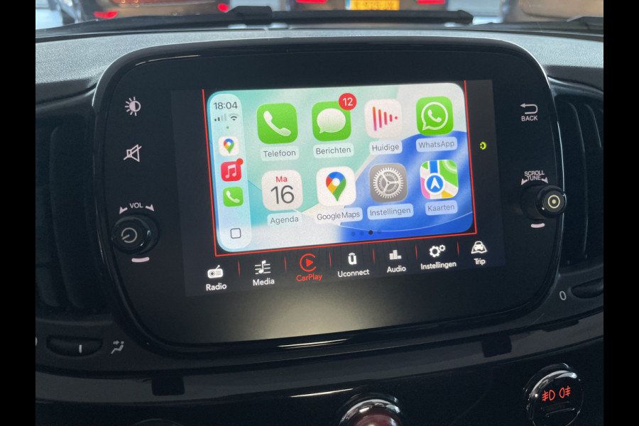 Fiat 500C 1.2 Lounge Airco - Apple carplay - Cruise control - Parkeersensor achter - Navigatiesysteem - Radio - Bluetooth - Licht metalen velgen 16 inch - Start/stop systeem - Elektrische ramen voor - Led dagverl