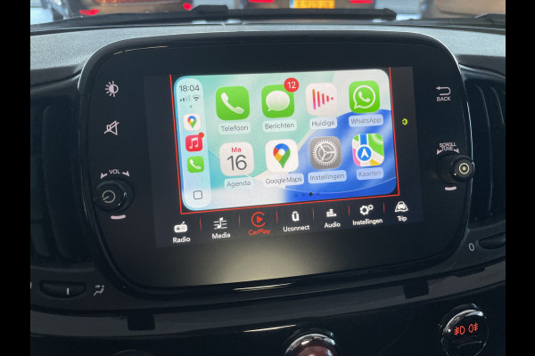 Fiat 500C 1.2 Lounge Airco - Apple carplay - Cruise control - Parkeersensor achter - Navigatiesysteem - Radio - Bluetooth - Licht metalen velgen 16 inch - Start/stop systeem - Elektrische ramen voor - Led dagverl