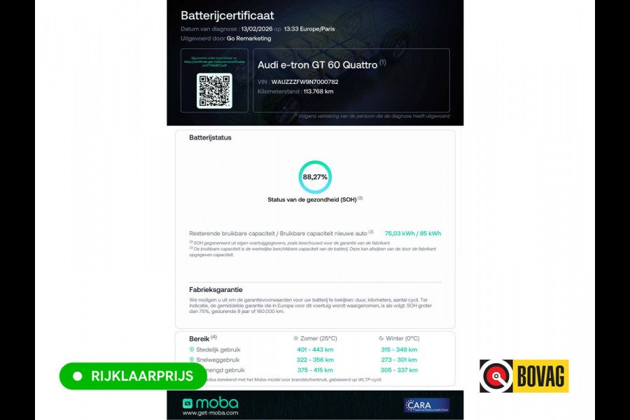 Audi e-tron GT 93 kWh | Luchtvering | Panoramadak | Daytona grijs | Leer | 20" LMV | Stoelverwarming V+A | Ambienteverlichting, Camera systeem Area View, Volledig Audi dealer onderhouden