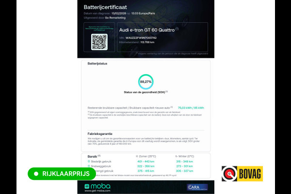 Audi e-tron GT 93 kWh | Luchtvering | Panoramadak | Daytona grijs | Leer | 20" LMV | Stoelverwarming V+A | Ambienteverlichting, Camera systeem Area View, Volledig Audi dealer onderhouden