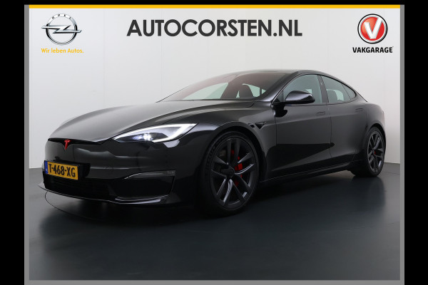 Tesla Model S 680 pk 0-100 3,1sec. Adaptive-Luchtvering FSD-4 / AutoPilot-4 Enhanced EAP ASS-Smart Summon Yoke Stuur Zelf-Parkeren / Voorrijde Long Range100kw Dual Motor  Schuifkanteldak Wi-Fi.Vb. App AEB ASR Rijstrookhulp Bordherkenning ACC ESP DodehoekDetector  Mistlampen Verwarmde-Sproeiers AWD 4 wheel Drive 1.600kg Trekvermogen Orig. NL-se auto 118.000 euro nieuw ! Fabrieksgarantie 4 jaar 80.000 en 240.000/8 jaar Accupakket!