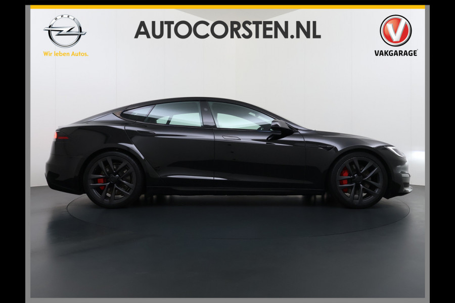 Tesla Model S 680 pk 0-100 3,1sec. Adaptive-Luchtvering FSD-4 / AutoPilot-4 Enhanced EAP ASS-Smart Summon Yoke Stuur Zelf-Parkeren / Voorrijde Long Range100kw Dual Motor  Schuifkanteldak Wi-Fi.Vb. App AEB ASR Rijstrookhulp Bordherkenning ACC ESP DodehoekDetector  Mistlampen Verwarmde-Sproeiers AWD 4 wheel Drive 1.600kg Trekvermogen Orig. NL-se auto 118.000 euro nieuw ! Fabrieksgarantie 4 jaar 80.000 en 240.000/8 jaar Accupakket!