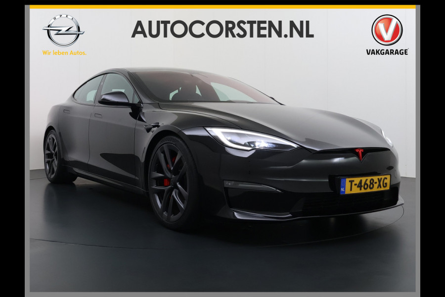 Tesla Model S 680 pk 0-100 3,1sec. Adaptive-Luchtvering FSD-4 / AutoPilot-4 Enhanced EAP ASS-Smart Summon Yoke Stuur Zelf-Parkeren / Voorrijde Long Range100kw Dual Motor  Schuifkanteldak Wi-Fi.Vb. App AEB ASR Rijstrookhulp Bordherkenning ACC ESP DodehoekDetector  Mistlampen Verwarmde-Sproeiers AWD 4 wheel Drive 1.600kg Trekvermogen Orig. NL-se auto 118.000 euro nieuw ! Fabrieksgarantie 4 jaar 80.000 en 240.000/8 jaar Accupakket!