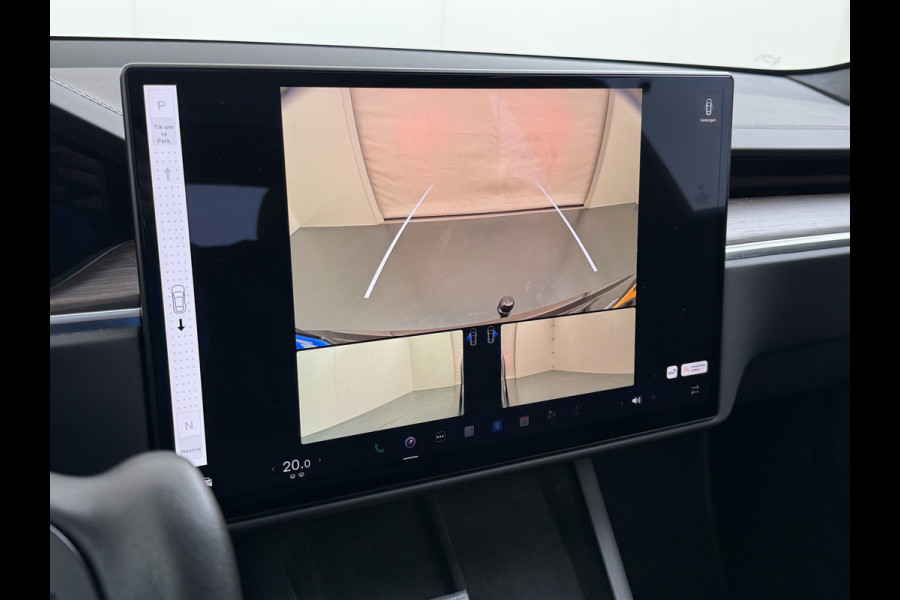 Tesla Model S 680 pk 0-100 3,1sec. Adaptive-Luchtvering FSD-4 / AutoPilot-4 Enhanced EAP ASS-Smart Summon Yoke Stuur Zelf-Parkeren / Voorrijde Long Range100kw Dual Motor  Schuifkanteldak Wi-Fi.Vb. App AEB ASR Rijstrookhulp Bordherkenning ACC ESP DodehoekDetector  Mistlampen Verwarmde-Sproeiers AWD 4 wheel Drive 1.600kg Trekvermogen Orig. NL-se auto 118.000 euro nieuw ! Fabrieksgarantie 4 jaar 80.000 en 240.000/8 jaar Accupakket!