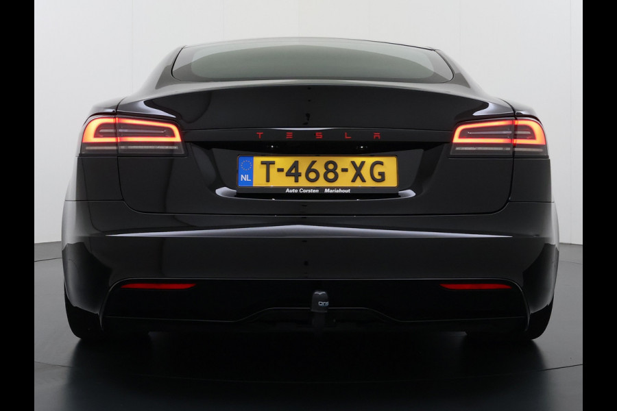 Tesla Model S 680 pk 0-100 3,1sec. Adaptive-Luchtvering FSD-4 / AutoPilot-4 Enhanced EAP ASS-Smart Summon Yoke Stuur Zelf-Parkeren / Voorrijde Long Range100kw Dual Motor  Schuifkanteldak Wi-Fi.Vb. App AEB ASR Rijstrookhulp Bordherkenning ACC ESP DodehoekDetector  Mistlampen Verwarmde-Sproeiers AWD 4 wheel Drive 1.600kg Trekvermogen Orig. NL-se auto 118.000 euro nieuw ! Fabrieksgarantie 4 jaar 80.000 en 240.000/8 jaar Accupakket!