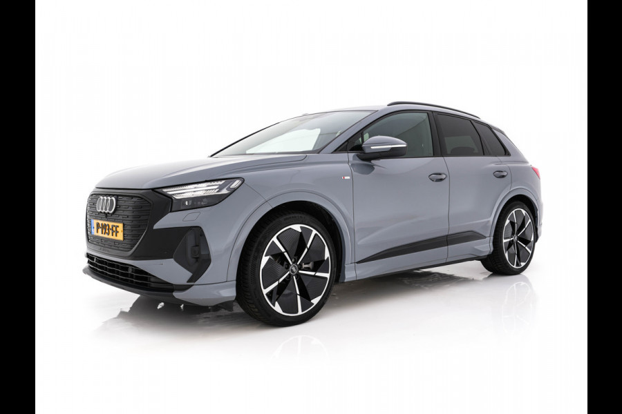 Audi Q4 e-tron 40 S-line Launch edition Competition 77 kWh [ 3-Fase-11kW ] {SOH-93%} (INCL-BTW) *HEATPUMP | LEATHER-FABRIC | SONOS-AUDIO | MATRIX-LED | ADAPTIVE-CRUISE | HEATED-SPORTSEATS | AMBIENTLIGHT | DIGI-COCKPIT | CAMERA | KEYLESS | DAB+ | NAVI-FULLMAP | TOWBAR | 21"ALU