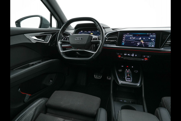 Audi Q4 e-tron 40 S-line Launch edition Competition 77 kWh [ 3-Fase-11kW ] {SOH-93%} (INCL-BTW) *HEATPUMP | LEATHER-FABRIC | SONOS-AUDIO | MATRIX-LED | ADAPTIVE-CRUISE | HEATED-SPORTSEATS | AMBIENTLIGHT | DIGI-COCKPIT | CAMERA | KEYLESS | DAB+ | NAVI-FULLMAP | TOWBAR | 21"ALU