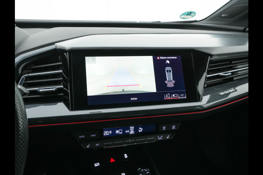 Audi Q4 e-tron 40 S-line Launch edition Competition 77 kWh [ 3-Fase-11kW ] {SOH-93%} (INCL-BTW) *HEATPUMP | LEATHER-FABRIC | SONOS-AUDIO | MATRIX-LED | ADAPTIVE-CRUISE | HEATED-SPORTSEATS | AMBIENTLIGHT | DIGI-COCKPIT | CAMERA | KEYLESS | DAB+ | NAVI-FULLMAP | TOWBAR | 21"ALU