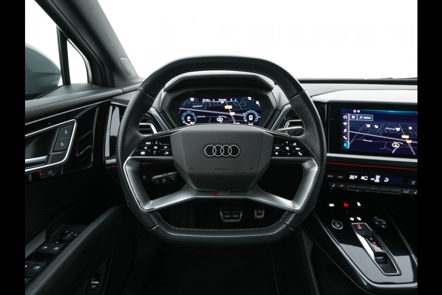 Audi Q4 e-tron 40 S-line Launch edition Competition 77 kWh [ 3-Fase-11kW ] {SOH-93%} (INCL-BTW) *HEATPUMP | LEATHER-FABRIC | SONOS-AUDIO | MATRIX-LED | ADAPTIVE-CRUISE | HEATED-SPORTSEATS | AMBIENTLIGHT | DIGI-COCKPIT | CAMERA | KEYLESS | DAB+ | NAVI-FULLMAP | TOWBAR | 21"ALU